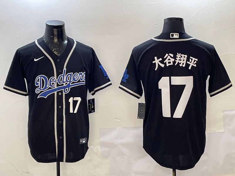 Men Los Angeles Dodgers #17 Ohtani Black Fashion Game 2025 Nike MLB Jersey style 3017
